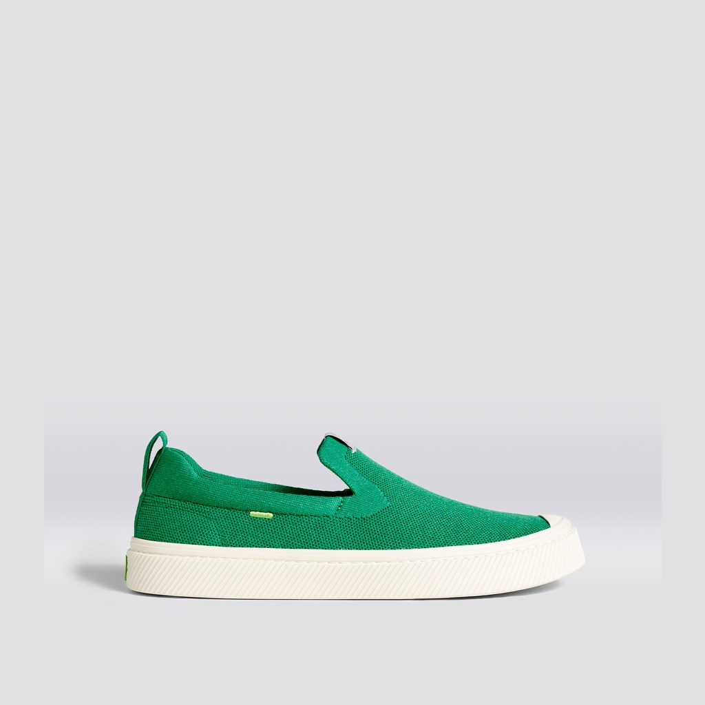 IBI Slip-On Cariuma Low Top Bamboo Weave Knit Vegan Vert Homme | CYQ-6439864